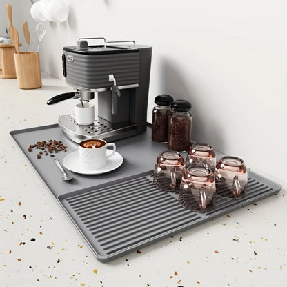 Coffee Bar Mat Silicone Drainage & Heat-Resistant