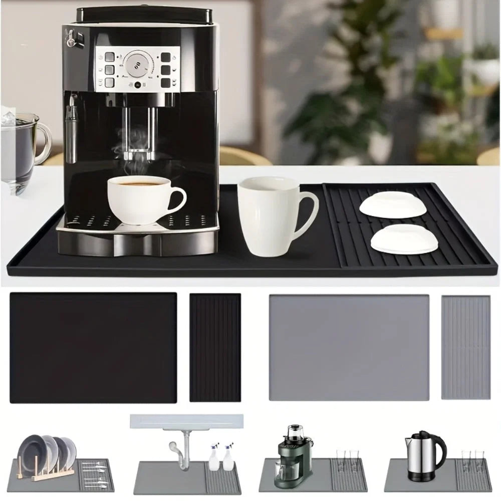 Coffee Bar Mat Silicone Drainage & Heat-Resistant