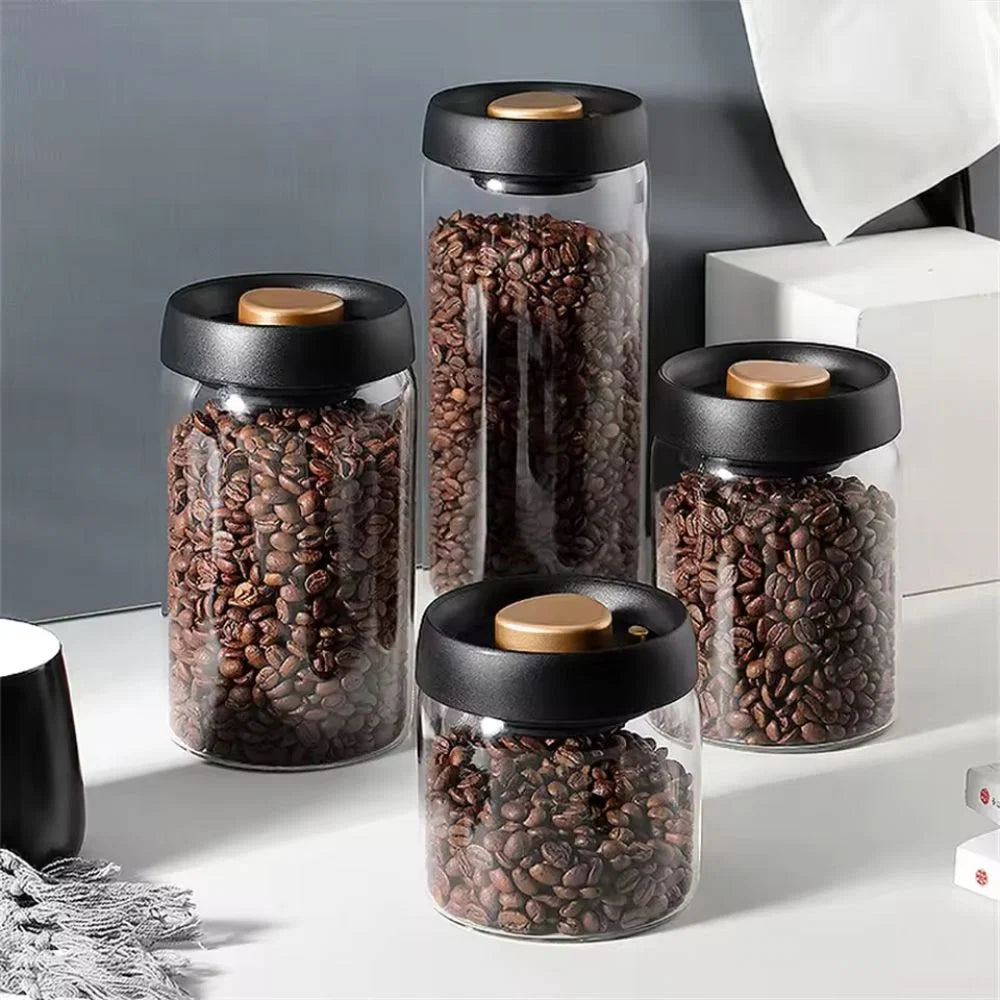 Coffee Canister Vacuum-Sealed Food-Grade Glass