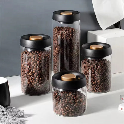 Coffee Canister Vacuum-Sealed Food-Grade Glass