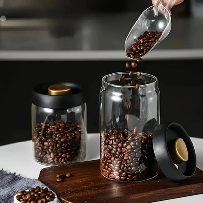 Coffee Canister Vacuum-Sealed Food-Grade Glass