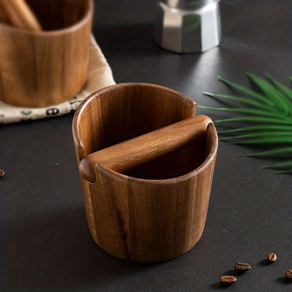 Coffee Knock Box Solid Wood Built In Knock Bar