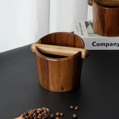 Coffee Knock Box Solid Wood Built In Knock Bar