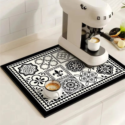 Coffee Mat Super-Absorbent Quick-Drying Non-Slip Rubber Base