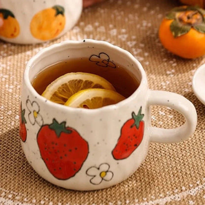 Coffee Mug Hand-Glazed Fruit 300 ml Dishwasher Safe