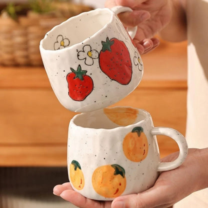 Coffee Mug Hand-Glazed Fruit 300 ml Dishwasher Safe