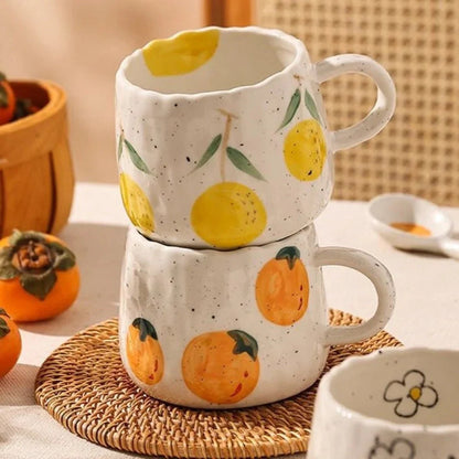 Coffee Mug Hand-Glazed Fruit 300 ml Dishwasher Safe