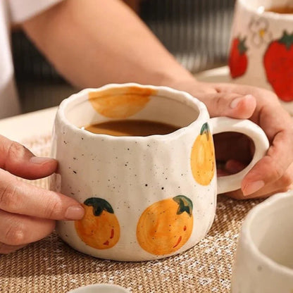 Coffee Mug Hand-Glazed Fruit 300 ml Dishwasher Safe