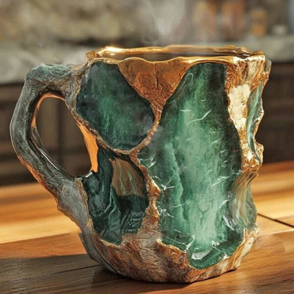 Coffee Mug Transparent Raised Texture 10.14 Oz Capacity