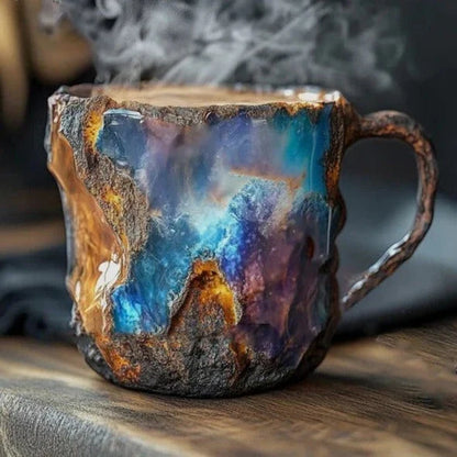 Coffee Mug Transparent Raised Texture 10.14 Oz Capacity
