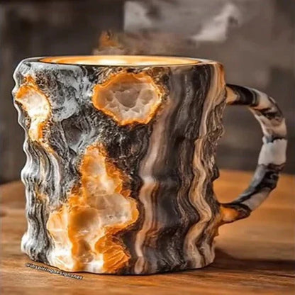 Coffee Mug Transparent Raised Texture 10.14 Oz Capacity
