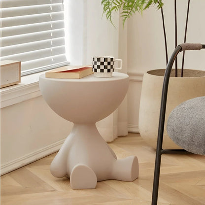 Coffee Table Round Plastic Compact Space-Saving Lightweight