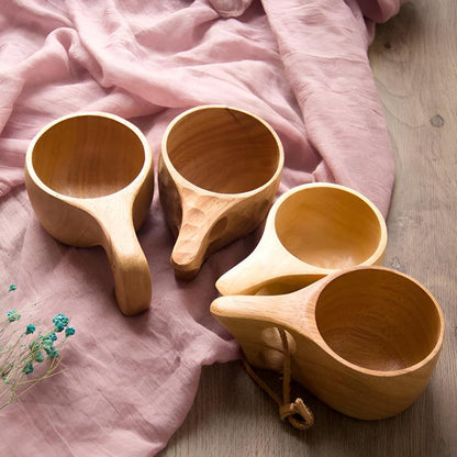 Coffee & Tea Mug Hand-Polished Natural Rubberwood