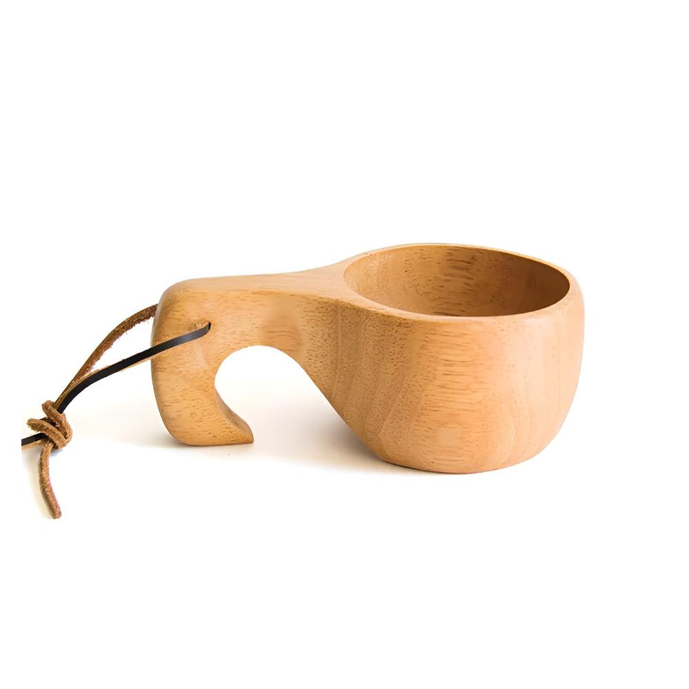 Coffee & Tea Mug Hand-Polished Natural Rubberwood
