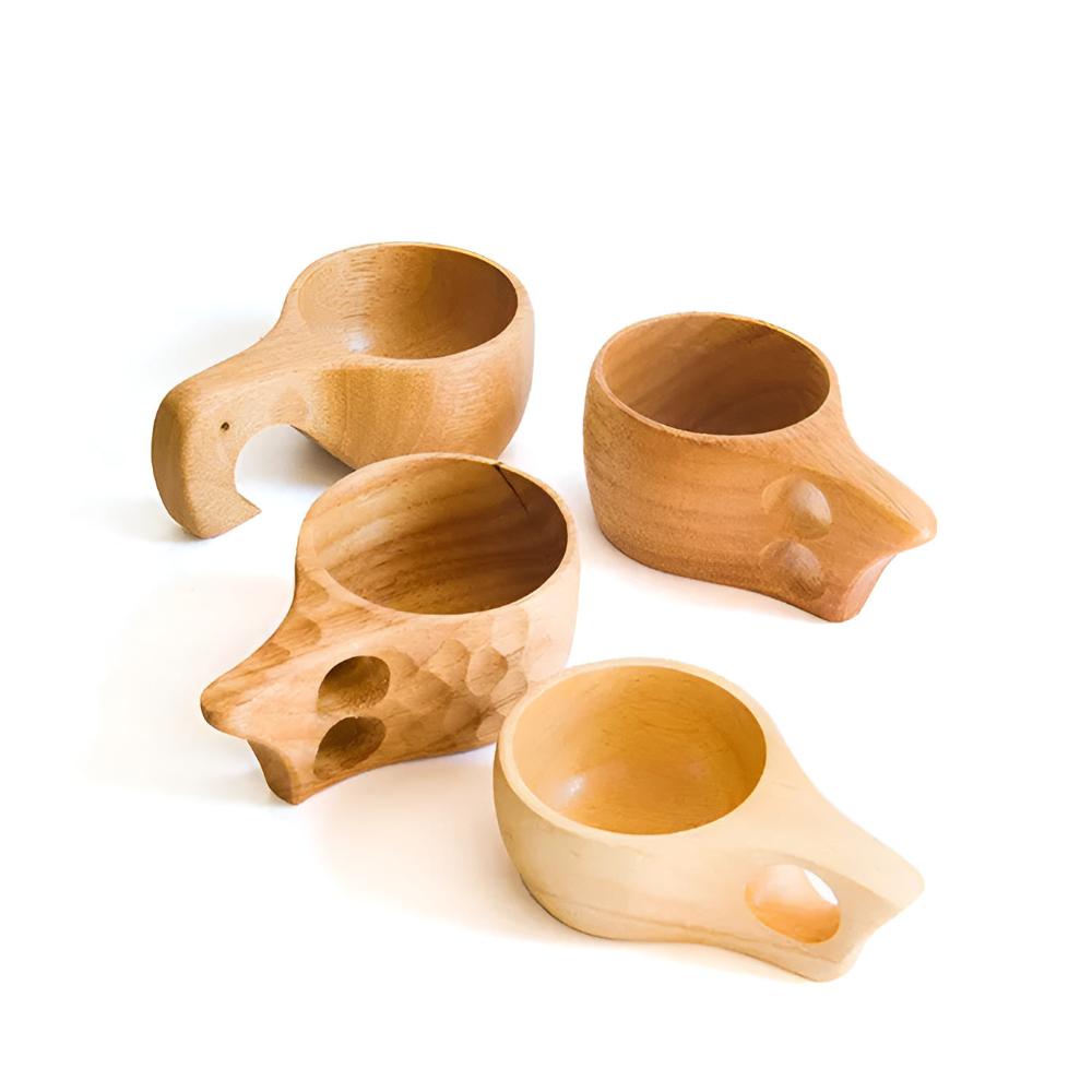 Coffee & Tea Mug Hand-Polished Natural Rubberwood