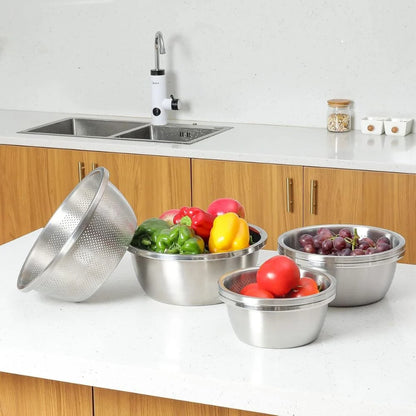 Colander & Mixing Bowl Set Fine Mesh Stainless Steel