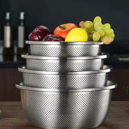 Colander & Mixing Bowl Set Fine Mesh Stainless Steel