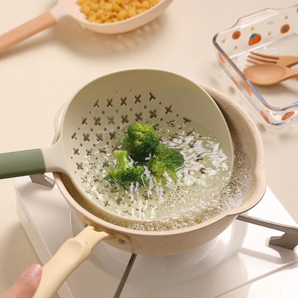 Colander Strainer Heat-Resistant Plastic Long Handle