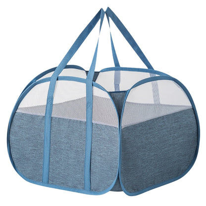 Collapsible Laundry Basket Reinforced Handles & Breathable Mesh