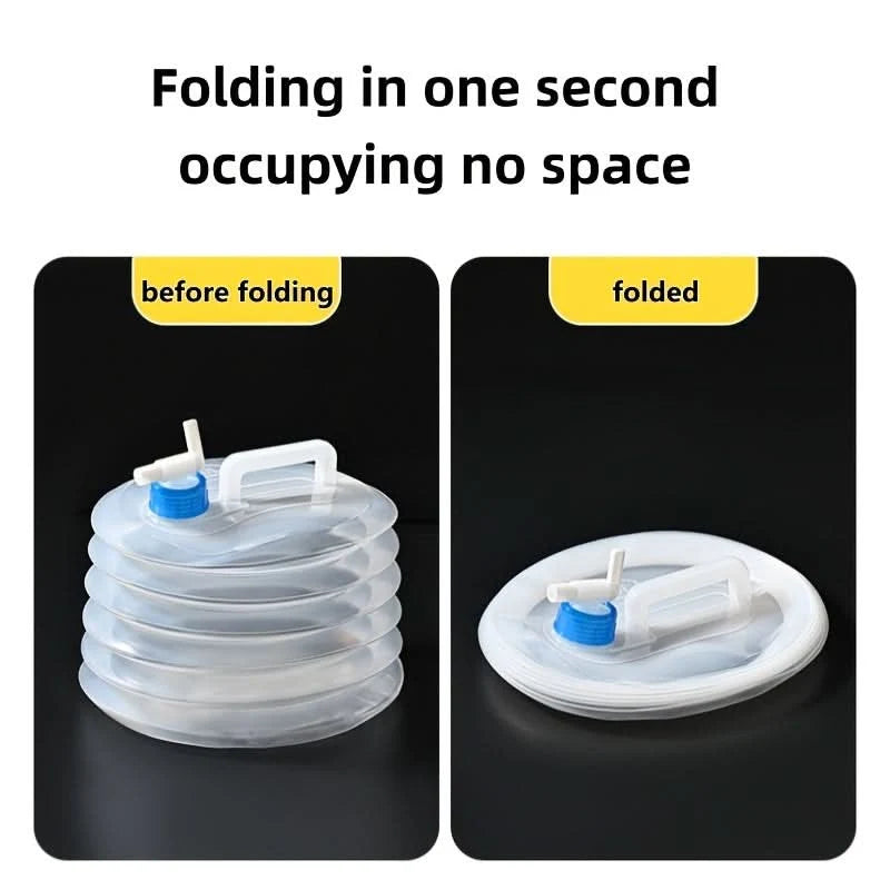 Collapsible Water Container Foldable & Leakproof Food-Grade Polyethylene
