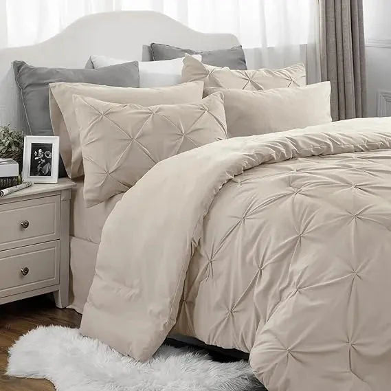 Comforter Set Pintuck Microfiber Lightweight All-Season