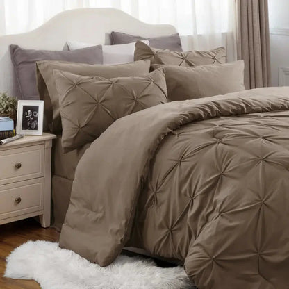 Comforter Set Pintuck Microfiber Lightweight All-Season