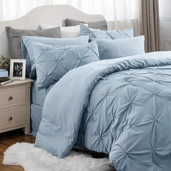 Comforter Set Pintuck Microfiber Lightweight All-Season