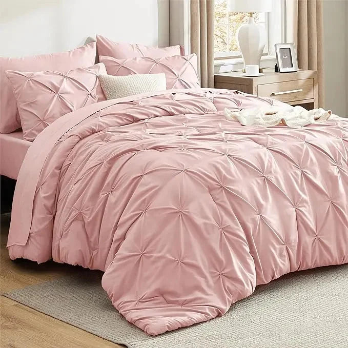 Comforter Set Pintuck Microfiber Lightweight All-Season