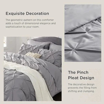 Comforter Set Pintuck Microfiber Lightweight All-Season
