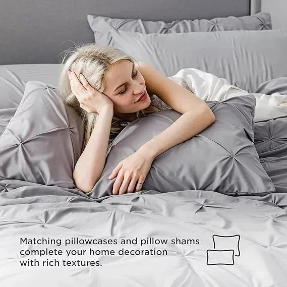 Comforter Set Pintuck Microfiber Lightweight All-Season