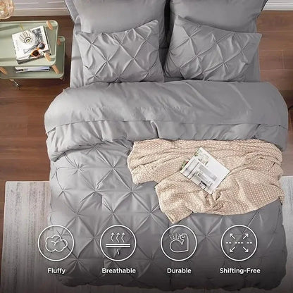 Comforter Set Pintuck Microfiber Lightweight All-Season