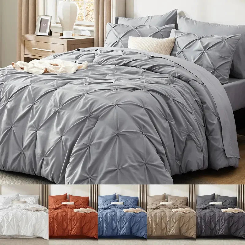 Comforter Set Pintuck Microfiber Lightweight All-Season