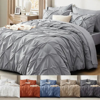 Comforter Set Pintuck Microfiber Lightweight All-Season