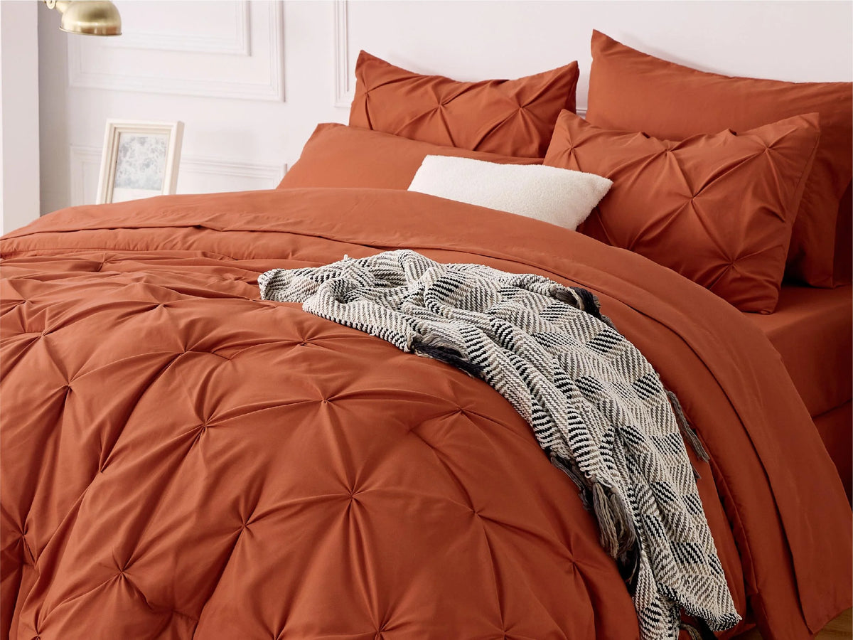 Comforter Set Pintuck Microfiber Lightweight All-Season