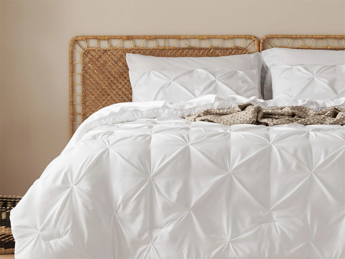 Comforter Set Pintuck Microfiber Lightweight All-Season
