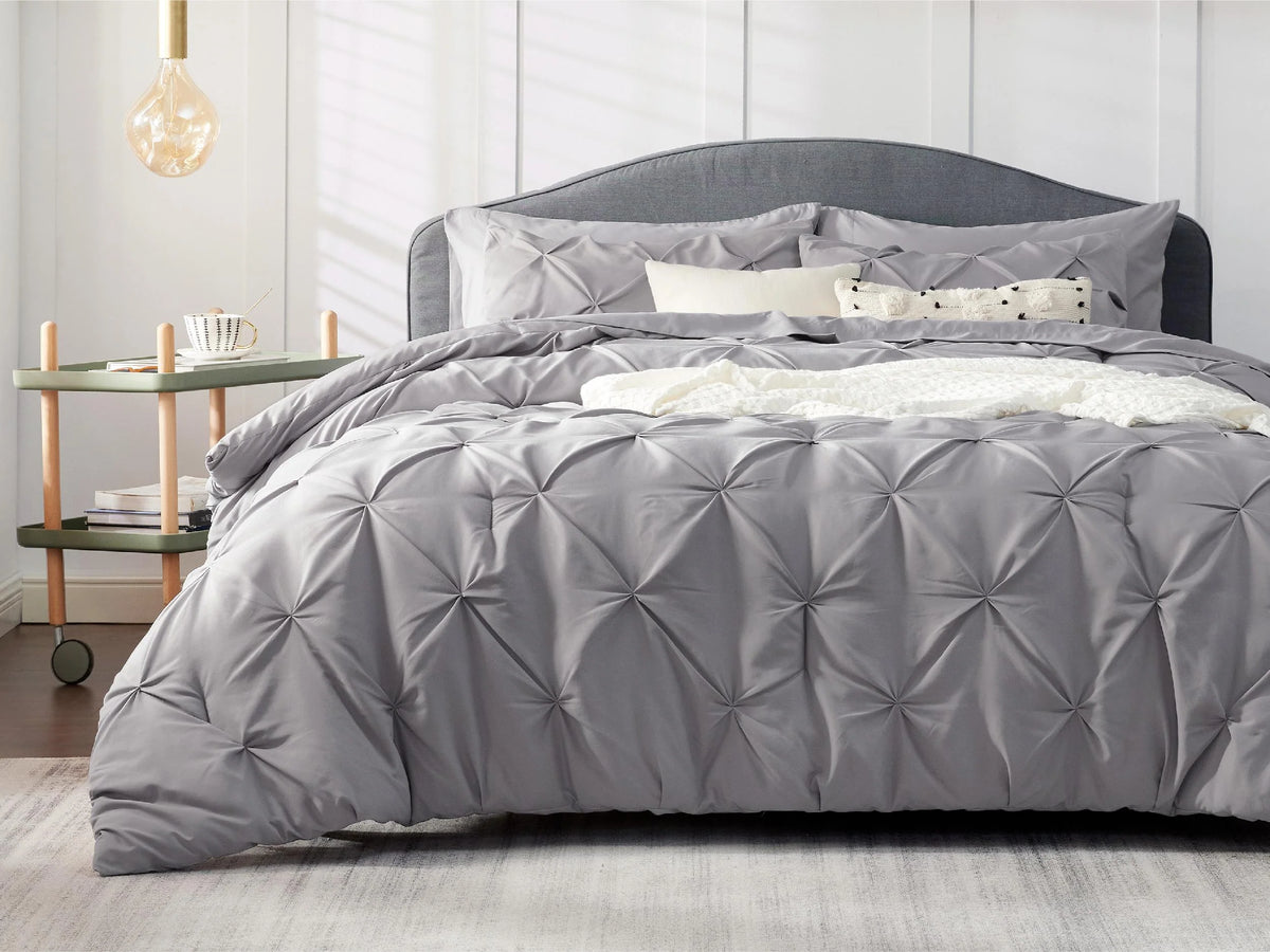 Comforter Set Pintuck Microfiber Lightweight All-Season
