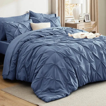 Comforter Set Pintuck Microfiber Lightweight All-Season