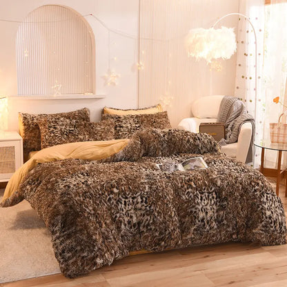 Comforter Set Sherpa Fleece Plush Warmth Machine-Washable