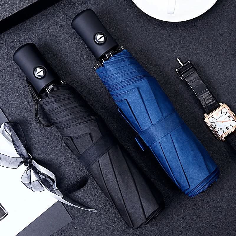 Compact Folding Umbrella Automatic Open-Close Fiberglass Frame UV-Protective