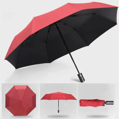 Compact Folding Umbrella Automatic Open-Close Fiberglass Frame UV-Protective