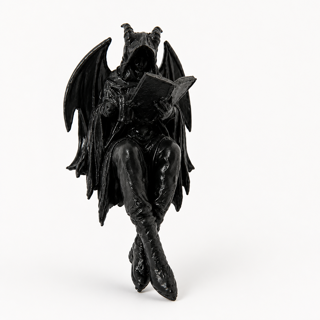 Compact Hooded Resin Reader Figurine
