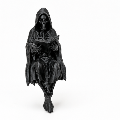 Compact Hooded Resin Reader Figurine