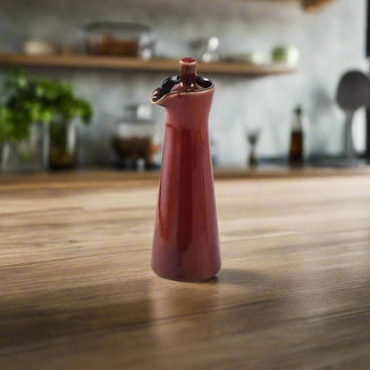 Condiment Bottle Ceramic Drip-Free Oval Pourer