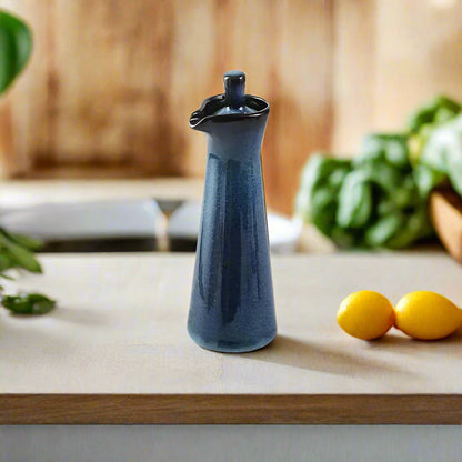 Condiment Bottle Ceramic Drip-Free Oval Pourer