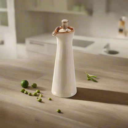 Condiment Bottle Ceramic Drip-Free Oval Pourer