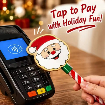 Contactless Card Holder Wand Christmas Designs Candy Cane Handle