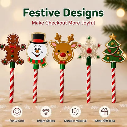 Contactless Card Holder Wand Christmas Designs Candy Cane Handle