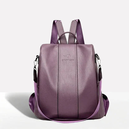 Convertible Backpack PU Leather Water-Resistant 3-Way Carry