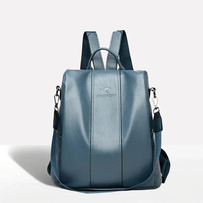 Convertible Backpack PU Leather Water-Resistant 3-Way Carry