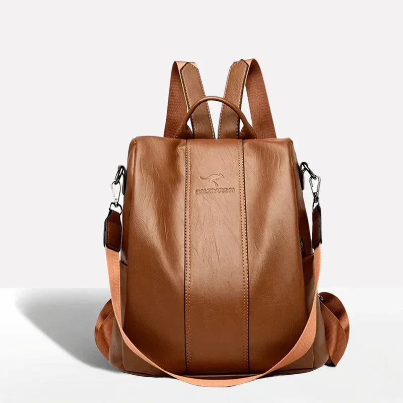 Convertible Backpack PU Leather Water-Resistant 3-Way Carry